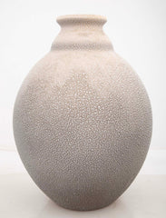 A Vinsare Ochre Gray Ovoid Ceramic Vase Manufactured in Sevres