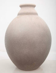 A Vinsare Ochre Gray Ovoid Ceramic Vase Manufactured in Sevres