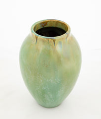 Fulper Pottery Vase with Green Crystalline Glaze