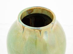 Fulper Pottery Vase with Green Crystalline Glaze