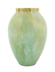 Fulper Pottery Vase with Green Crystalline Glaze