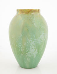 Fulper Pottery Vase with Green Crystalline Glaze