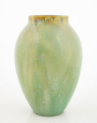 Fulper Pottery Vase with Green Crystalline Glaze