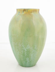 Fulper Pottery Vase with Green Crystalline Glaze