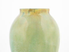 Fulper Pottery Vase with Green Crystalline Glaze