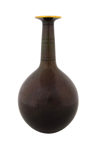 A Just Andersen Patinated Bronze Long Neck Vase