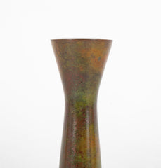 Hasegawa Yoshihisa Patinated Bronze with Green Vase