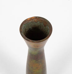 Hasegawa Yoshihisa Patinated Bronze with Green Vase