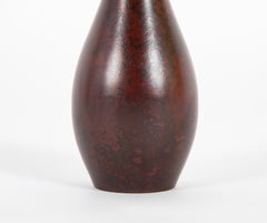 A Pair of Baluster Base Slender Necked Bronze Vases by Nakajima Yasumi