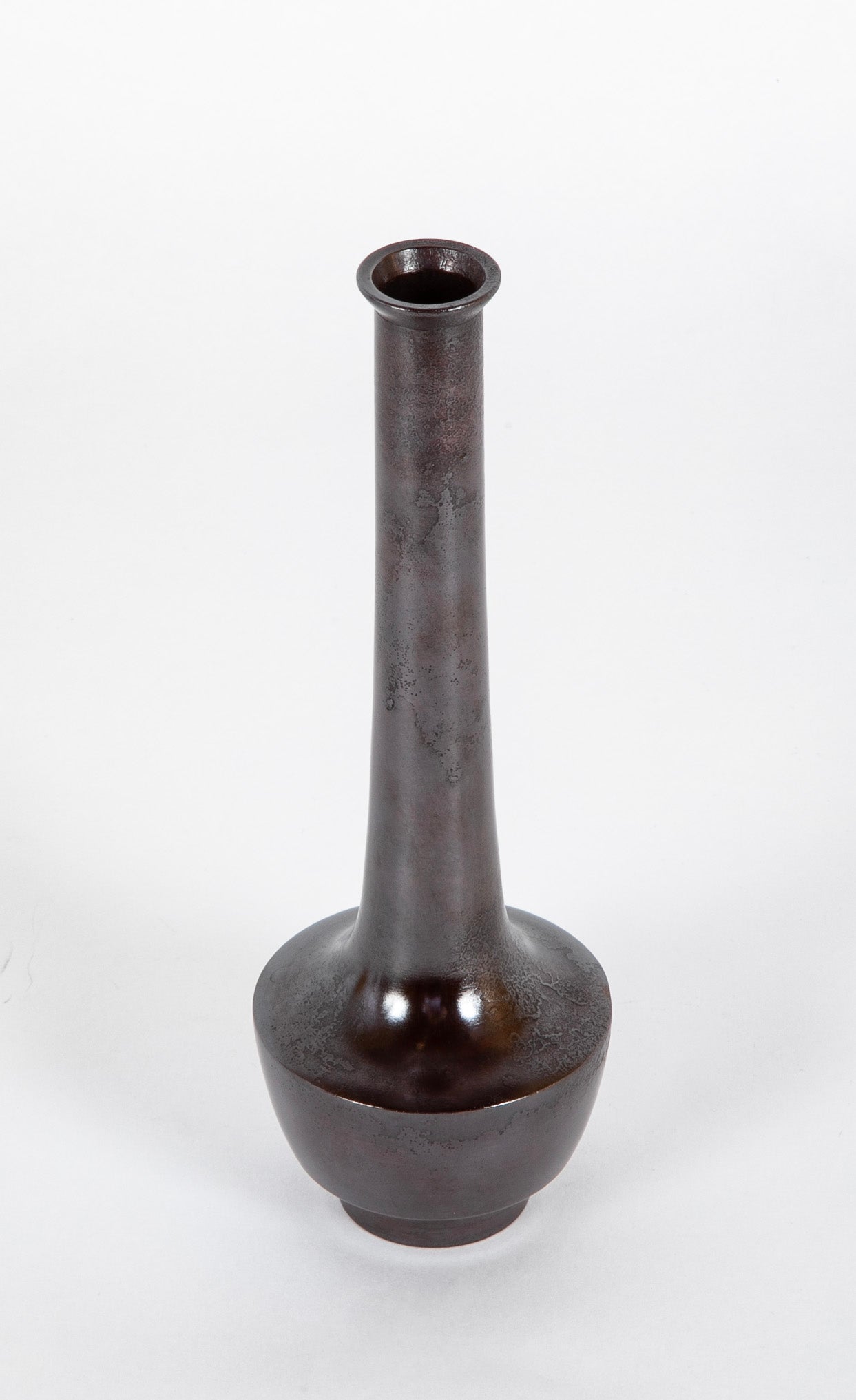 Nakajima Yasumi II Patinated Bronze Bottle Vase with Box