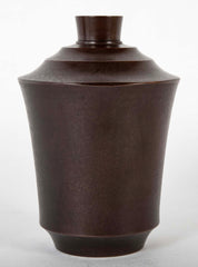 A Bronze Flower Vase by Japanese Artist Kanamori Eiichi