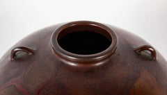 Japanese Patinated Bronze Vase with Two Small Shoulder Handles