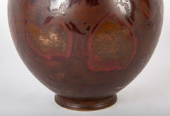 Japanese Patinated Bronze Vase with Two Small Shoulder Handles