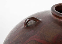 Japanese Patinated Bronze Vase with Two Small Shoulder Handles