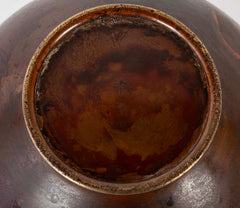 Japanese Patinated Bronze Vase with Two Small Shoulder Handles