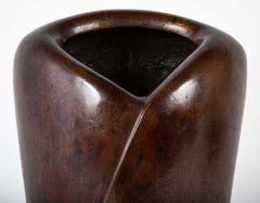 Misawa Hiroshi Bronze Vase in Stylized Kimono Form