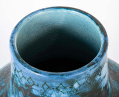 A Jacques Blin Sgraffito Glazed Stoneware Vase with Animal Decor