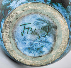 A Jacques Blin Sgraffito Glazed Stoneware Vase with Animal Decor