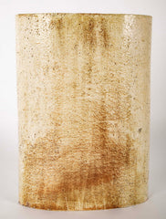 Roger Capron Straight Sided Oval Ceramic Vase with Incised Cubist Figure