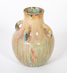 Auguste Delaherche Four Handled Stoneware Vase, Stamped