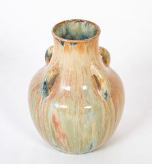 Auguste Delaherche Four Handled Stoneware Vase, Stamped