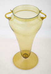 Murano Soffiato Green Glass Vase
