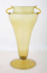 Murano Soffiato Green Glass Vase