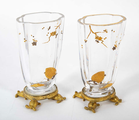Pair of French Aesthetic Movement Glass Vases