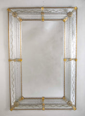 Archimede Seguso Italian Murano Glass Framed Mirror