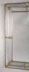 Archimede Seguso Italian Murano Glass Framed Mirror