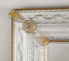 Archimede Seguso Italian Murano Glass Framed Mirror