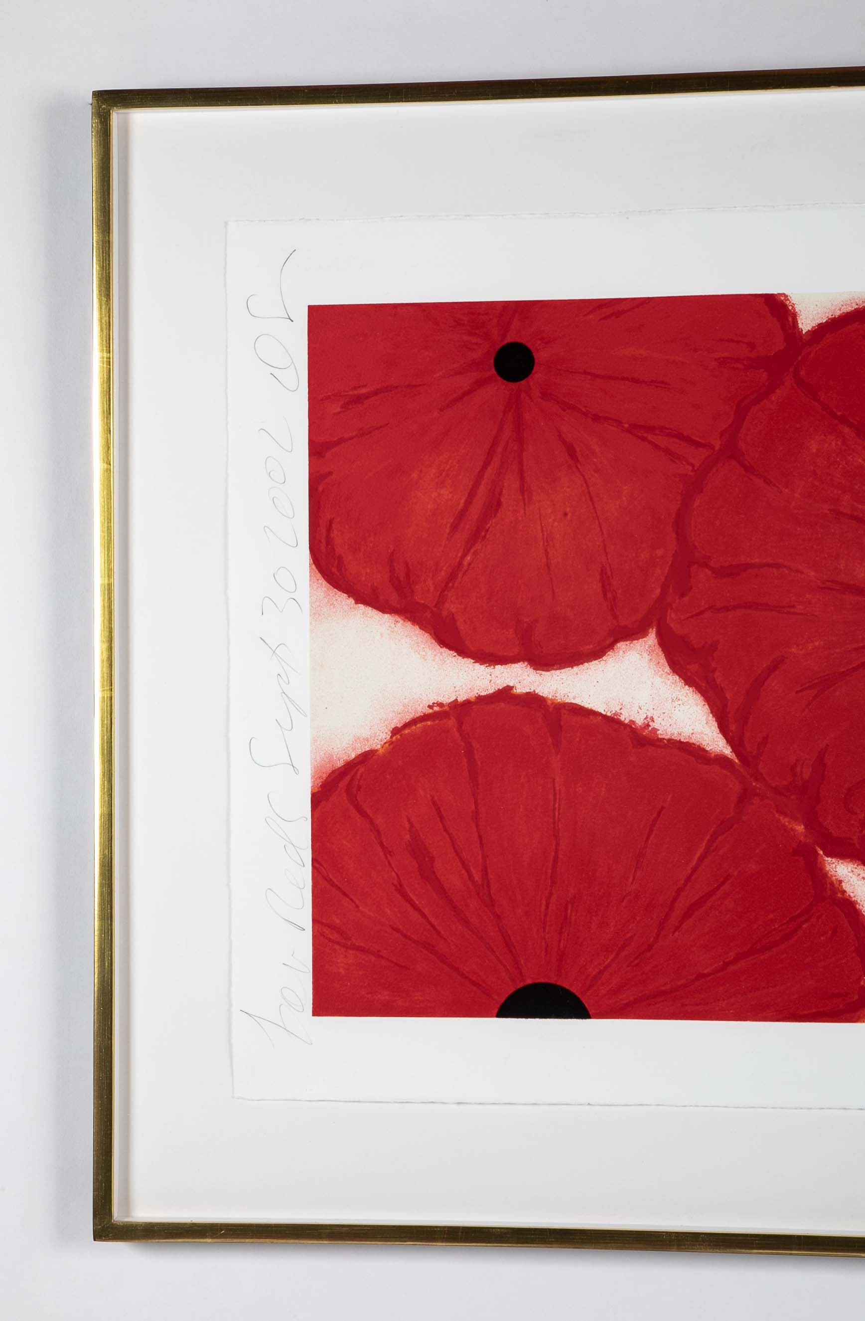 "4 Reds, 2002" Screen Print in Colors by Donald Sultan 5/150