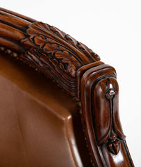 William IV Rosewood Library Chair Upholstered in Leather with Nailhead Trim