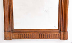 A Large 19th Century Neoclassical Carved Walnut Mirror