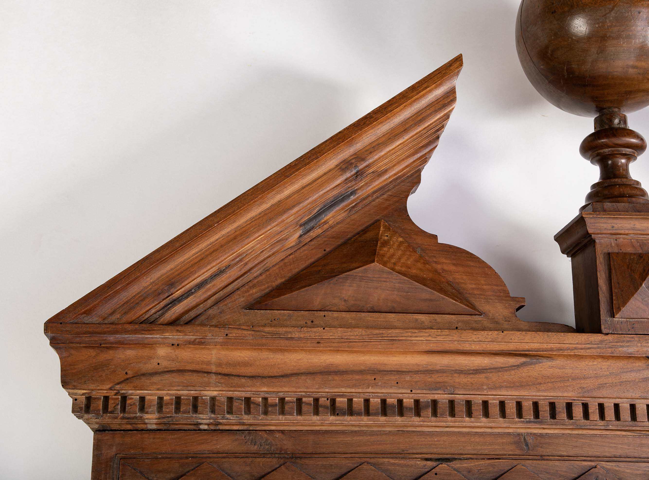 A Large 19th Century Neoclassical Carved Walnut Mirror