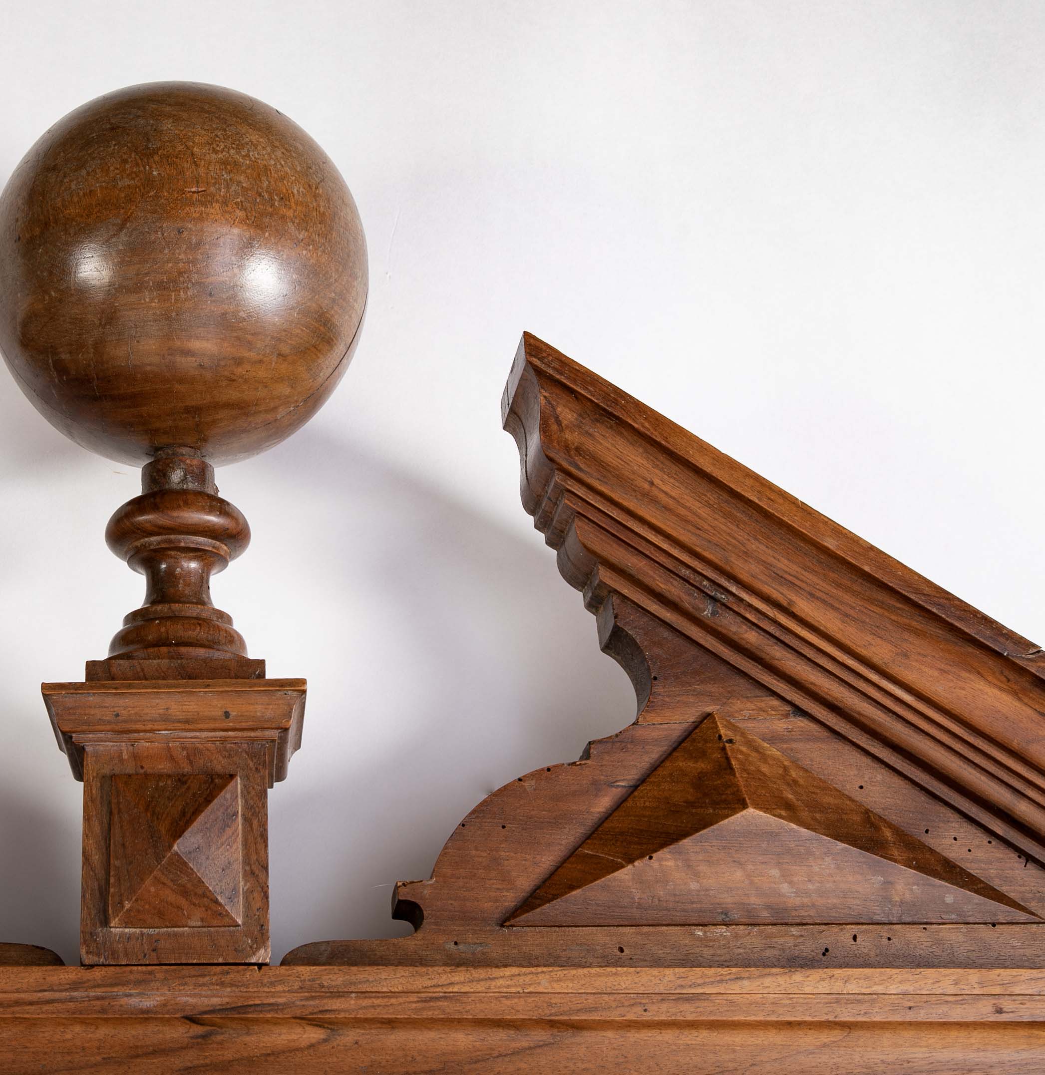A Large 19th Century Neoclassical Carved Walnut Mirror
