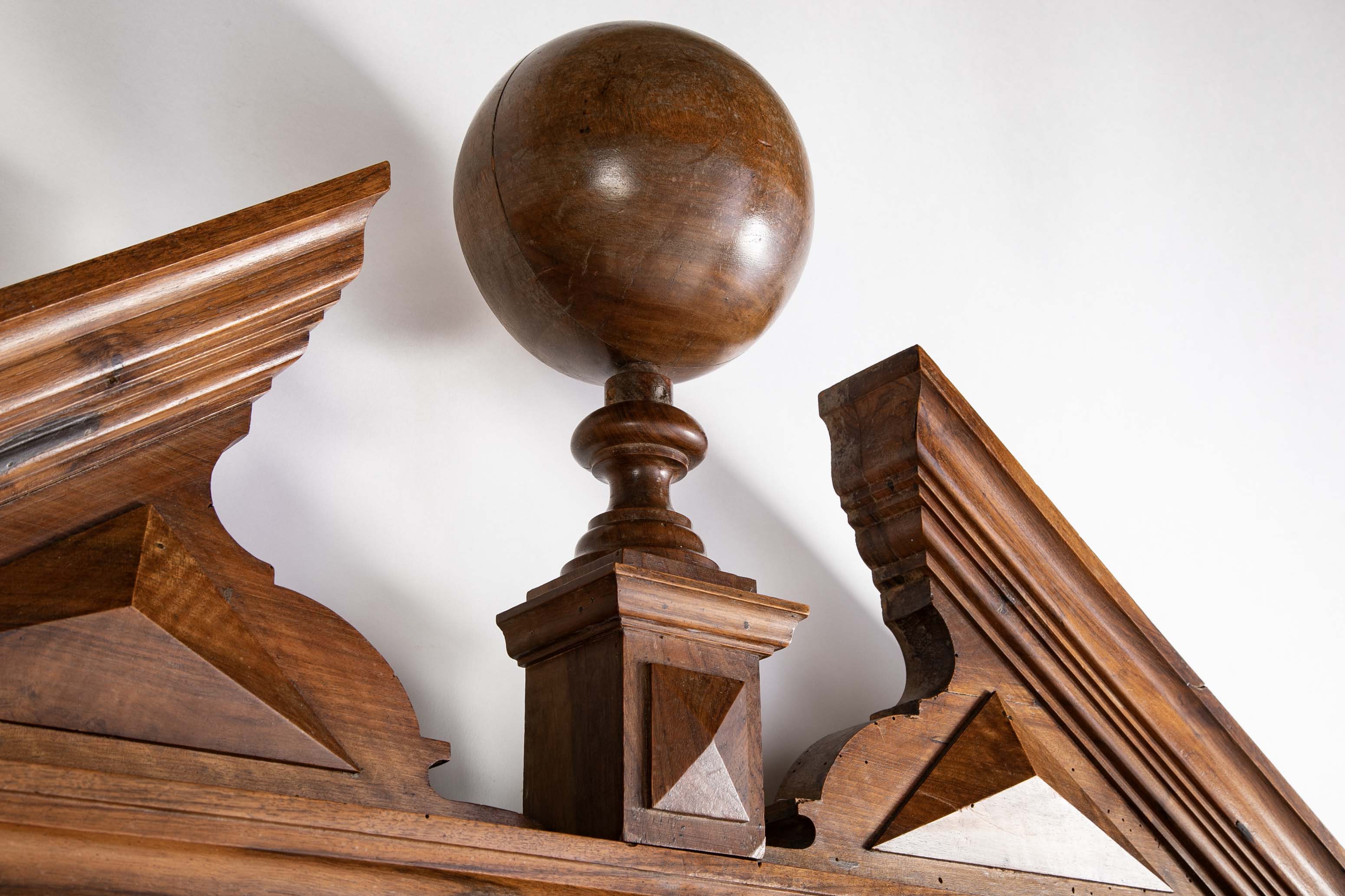 A Large 19th Century Neoclassical Carved Walnut Mirror