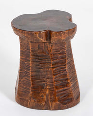 Hand Hewn Wood Granary Mortar Stool