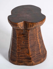Hand Hewn Wood Granary Mortar Stool
