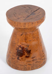 Hand Hewn Wood Granary Mortar Stool