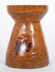 Hand Hewn Wood Granary Mortar Stool