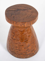 Hand Hewn Wood Granary Mortar Stool