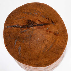 Hand Hewn Wood Granary Mortar Stool