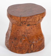 Hand Hewn Wood Granary Mortar Stool