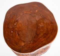 Hand Hewn Wood Granary Mortar Stool