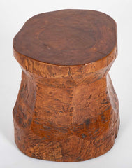Hand Hewn Wood Granary Mortar Stool