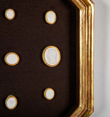 Set of 10 Octagonally Framed Italian Grand Tour Plaster Intaglios