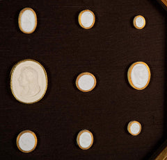 Set of 10 Octagonally Framed Italian Grand Tour Plaster Intaglios