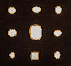 Set of 10 Octagonally Framed Italian Grand Tour Plaster Intaglios
