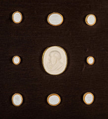 Set of 10 Octagonally Framed Italian Grand Tour Plaster Intaglios